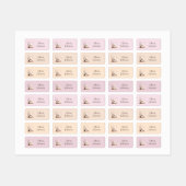 Persoonlijke Mopige Kitten met Hartjes Naamlabels Labels (Vel)
