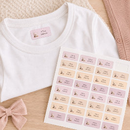 Persoonlijke Mopige Kitten met Hartjes Naamlabels Labels