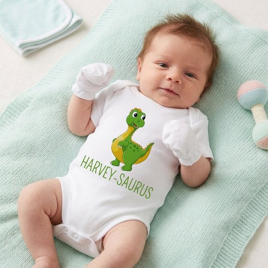 Persoonlijke Mopige Naam Dinosaurus Romper