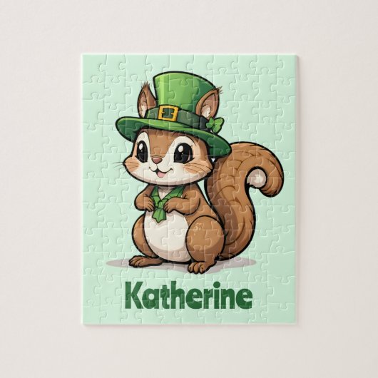 Persoonlijke Mopige St. Patrick's Day Eekhoorn Legpuzzel (Verticaal)