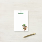 Persoonlijke Mopige St. Patrick's Day Eekhoorn Post-it® Notes (Op bureau)