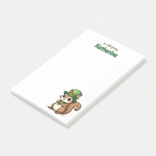 Persoonlijke Mopige St. Patrick's Day Eekhoorn Post-it® Notes (Schuin)