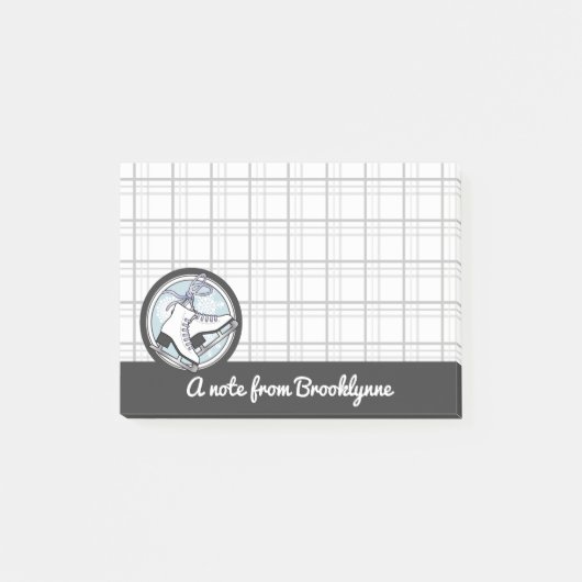 Persoonlijke Moppe Moderne Schotse IJsschaatsen Post-it® Notes (Voorkant)