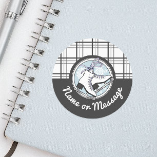 Persoonlijke Moppe Moderne Schotse IJsschaatsen Ronde Sticker