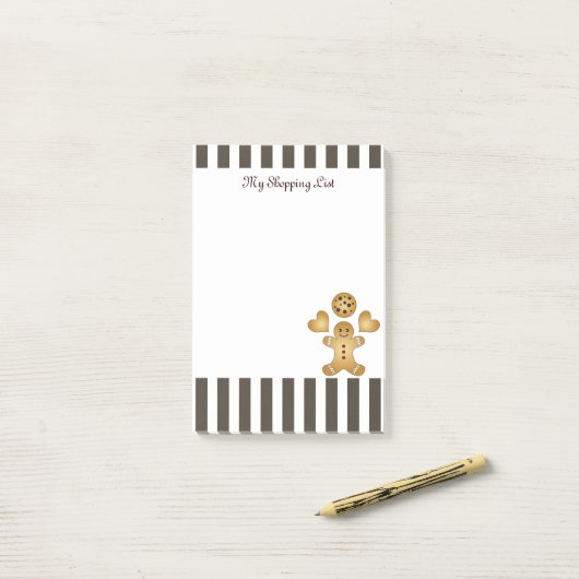 Persoonlijke Moppertje Gebruid Mannetje Koekje Post-it® Notes (Op bureau)