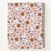 Persoonlijke Moppertjes Roze Halloween Geesten Pom Notitieboek (Achterkant)