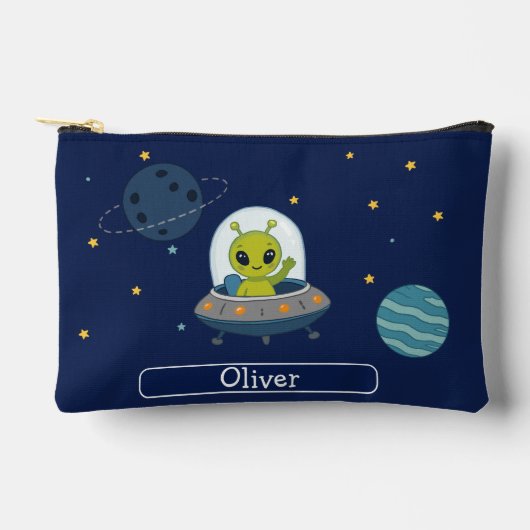 Persoonlijke Moppige Alien UFO Ruimte Kinderen Etui (Voorkant)