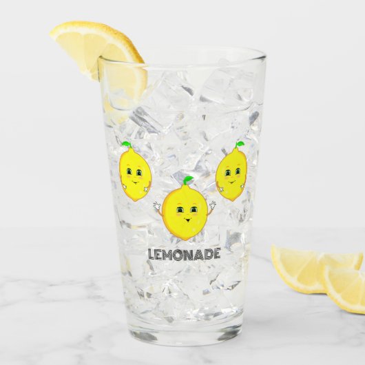 Persoonlijke Moppige Citroenen Glas (Voorkant ijs)
