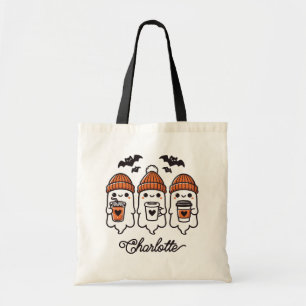 Persoonlijke Moppige Halloween Geesten Tote Bag