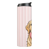 Persoonlijke Moppige Hond met Roze Hart Thermosbeker (Gedraaid links)