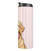 Persoonlijke Moppige Hond met Roze Hart Thermosbeker (Geroteerd rechts)