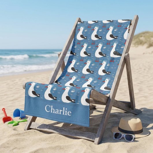 Persoonlijke Moppige Meeuw Kinderen Strandlaken