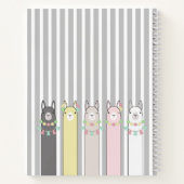 Persoonlijke Moppige Retro Kleurrijke Llama's Kind Notitieboek (Achterkant)