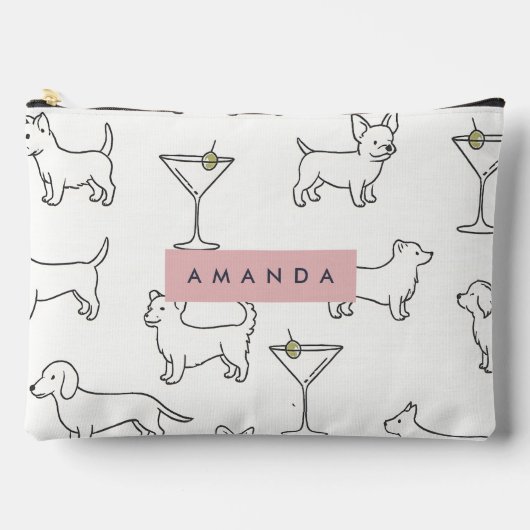 Persoonlijke Moppige Speelse Honden & Martini's Etui (Voorkant)