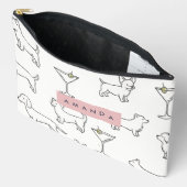 Persoonlijke Moppige Speelse Honden & Martini's Etui (Open)