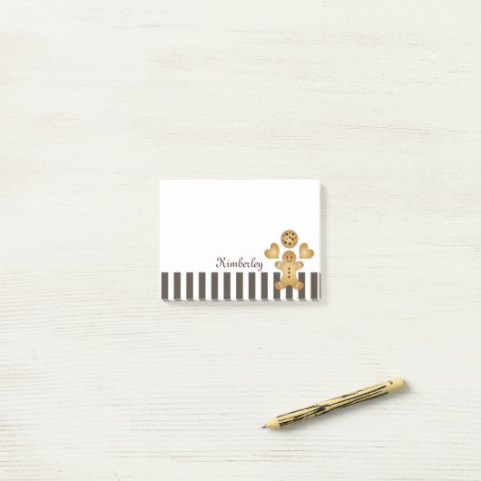 Persoonlijke Mopshartige Gemberkoek Man Kookie Post-it® Notes (Op bureau)