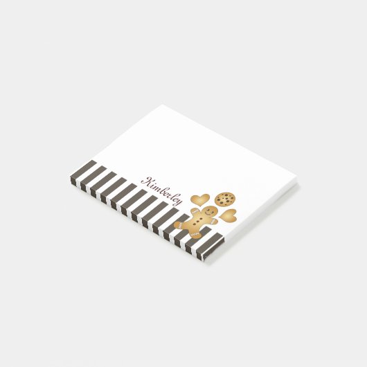 Persoonlijke Mopshartige Gemberkoek Man Kookie Post-it® Notes (Schuin)