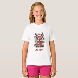 Persoonlijke Mopshertjes Baby Rendier Kerst Kinder T-shirt