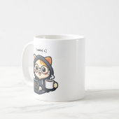 Persoonlijke Mopshond Codeur Kat Koffiemok (Voorkant links)