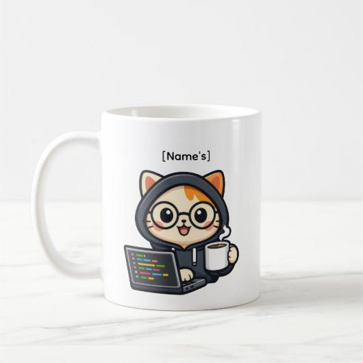 Persoonlijke Mopshond Codeur Kat Koffiemok (Links)
