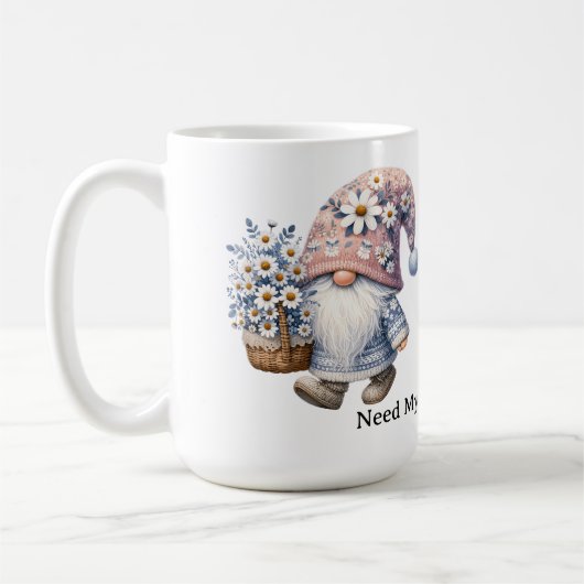 Persoonlijke Mopshond met Madeliefjes Bloem Kabout Koffiemok (Links)