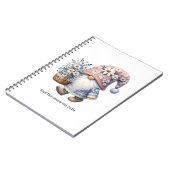 Persoonlijke Mopshond met Madeliefjes Bloem Kabout Notitieboek (Linkerzijde)