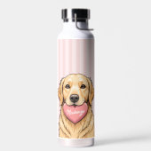Persoonlijke Mopshond met Roze Hart Waterfles (Links)