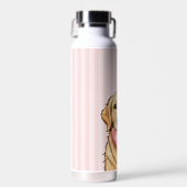 Persoonlijke Mopshond met Roze Hart Waterfles (Voorkant)