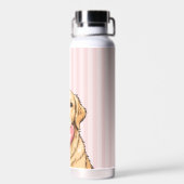 Persoonlijke Mopshond met Roze Hart Waterfles (Achterkant)
