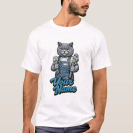 Persoonlijke Mopshond Schotse Fold Kat Loodgieter T-shirt