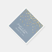 Persoonlijke mosterd BLUE Gold Confetti Wedding Servetten (Hoek)