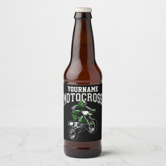 Persoonlijke Motocross Dirt Bike Rider Racing Bier Etiket (Voorkant)