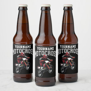 Persoonlijke Motocross Dirt Bike Rider Racing Bier Etiket
