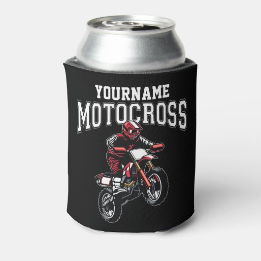 Persoonlijke Motocross Dirt Bike Rider Racing Blikjeskoeler (Blikje Achterkant)