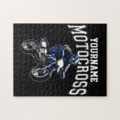 Persoonlijke Motocross Dirt Bike Rider Racing Legpuzzel (Horizontaal)