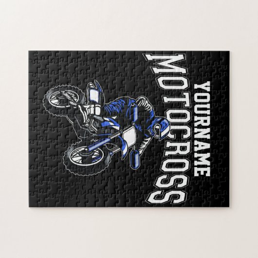Persoonlijke Motocross Dirt Bike Rider Racing Legpuzzel (Horizontaal)