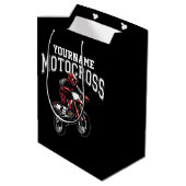 Persoonlijke Motocross Dirt Bike Rider Racing Medium Cadeauzakje (Achterkant Gekanteld)