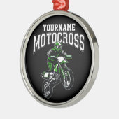 Persoonlijke Motocross Dirt Bike Rider Racing Metalen Ornament (Links)
