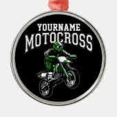 Persoonlijke Motocross Dirt Bike Rider Racing Metalen Ornament (Voorkant)