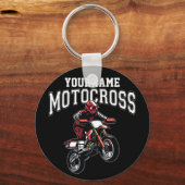 Persoonlijke Motocross Dirt Bike Rider Racing Sleutelhanger (Voorkant)