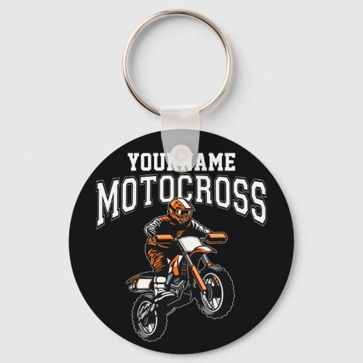Persoonlijke Motocross Dirt Bike Rider Racing Sleutelhanger (Voorkant)
