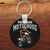 Persoonlijke Motocross Dirt Bike Rider Racing Sleutelhanger (Voorkant)