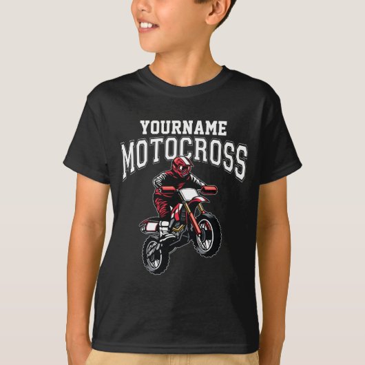 Persoonlijke Motocross Dirt Bike Rider Racing T-shirt (Voorkant)