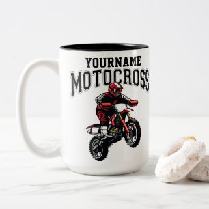 Persoonlijke Motocross Dirt Bike Rijder Racing  Tweekleurige Koffiemok