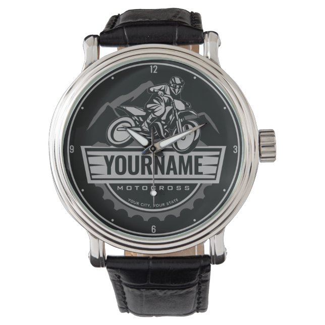 Persoonlijke Motocross Rider Dirt Bike Hill Racing Horloge (Voorkant)