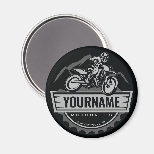 Persoonlijke Motocross Rider Dirt Bike Hill Racing Magneet (Voorkant / Achterkant)