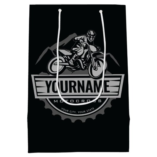 Persoonlijke Motocross Rider Dirt Bike Hill Racing Medium Cadeauzakje (Achterkant)