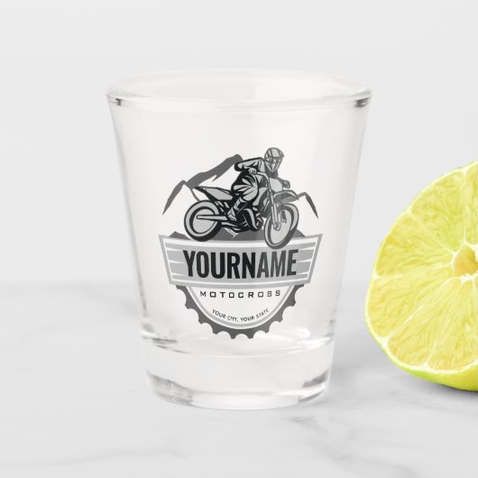 Persoonlijke Motocross Rider Dirt Bike Hill Racing Shot Glas (Voorkant)