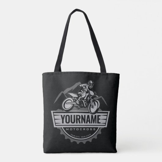 Persoonlijke Motocross Rider Dirt Bike Hill Racing Tote Bag (Achterkant)