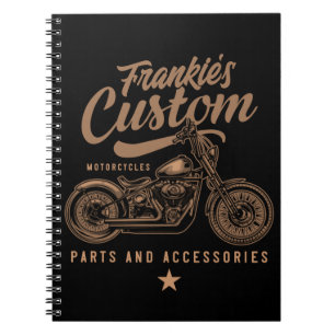 Persoonlijke motor custom bobber motor garage notitieboek